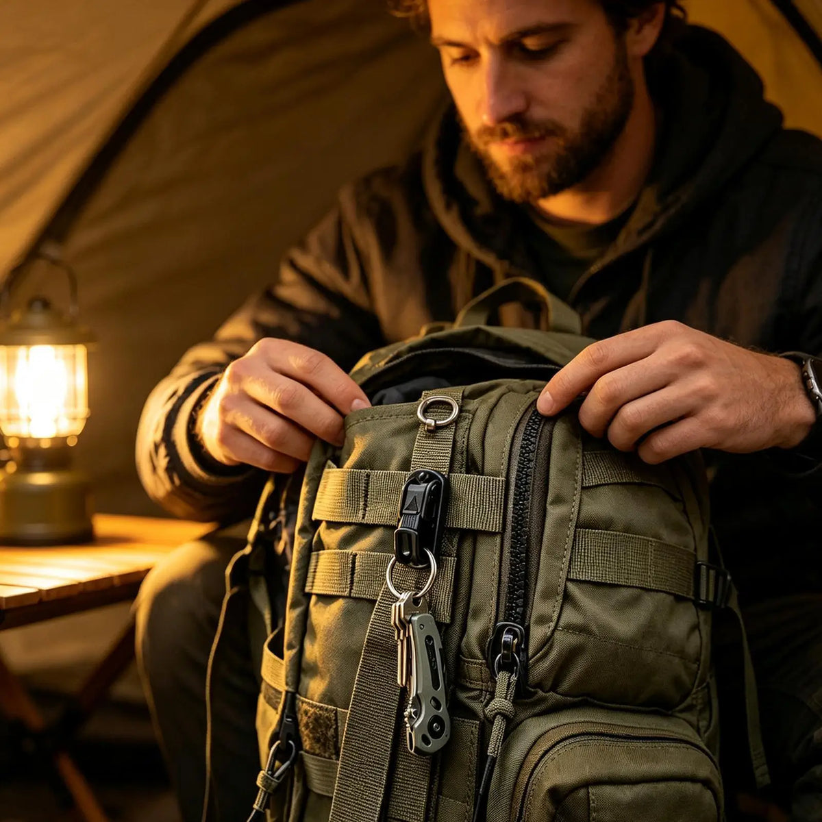 Belt Clip Multifunctional Backpack Heavy Duty Holder Hook Key Clip for Rescue Survival Outdoor Camping Hiking Climbing Skiing Quake