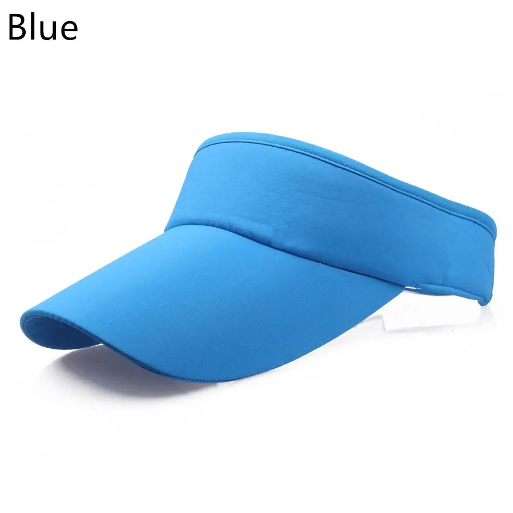 Women Tennis Golf Sun Visor Unisex Cap Hat Headband Quake blue