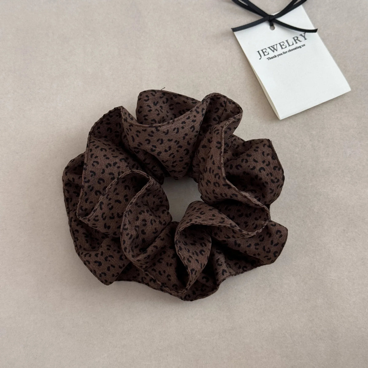 Retro Leopard Print Hair Scrunchies Large Ruffle Elastic Rubbber Bands Elegant Simple Fashion Durable Ponytail Holder Head Ropes Quake bw