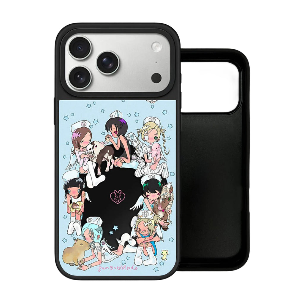 6082513 Mirror Surface Magnetic Phone Case Cover for IPhone 13 14 15 16 17 18 Pro Max Case Cartoon Quake mirror (no magsafe) iPhone 13 Pro Max