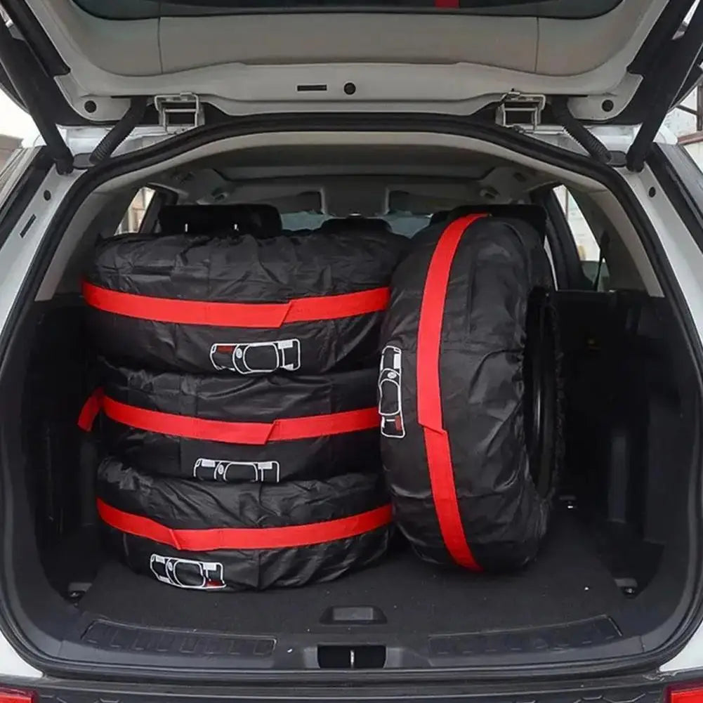 Storage Bag Universal Spare Tire Cover Tote Bag Adjustable Nylon Storage Sack with Handle All-weather Protective Case for Car Quake