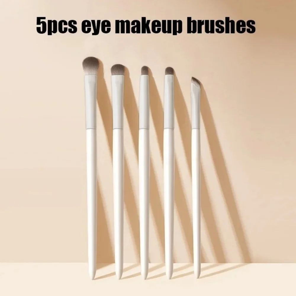 5/6/8/10Pcs Professional Eye Makeup Brushes Set Detail Eyeshadow Brush White Ultra Soft Eyeshadow Eyeliner Beauty Makeup Tools Quake 5pcs