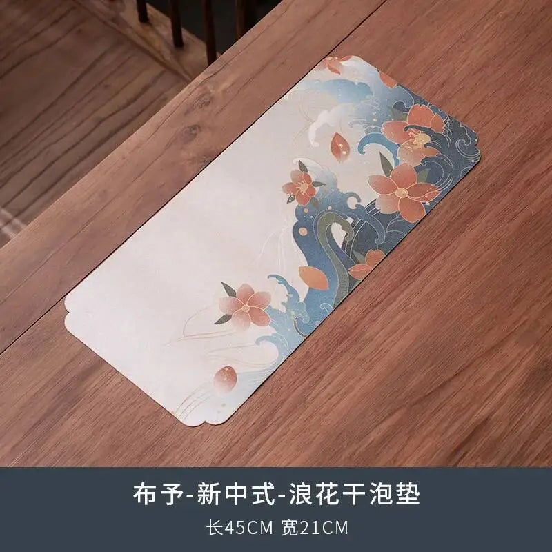Dry Foam Mat Double-sided Tea Mat Tea Towel Tea Table Mat Teapot Mat Multi-use Tea Ceremony Quake - Wave Dry Foam Mat