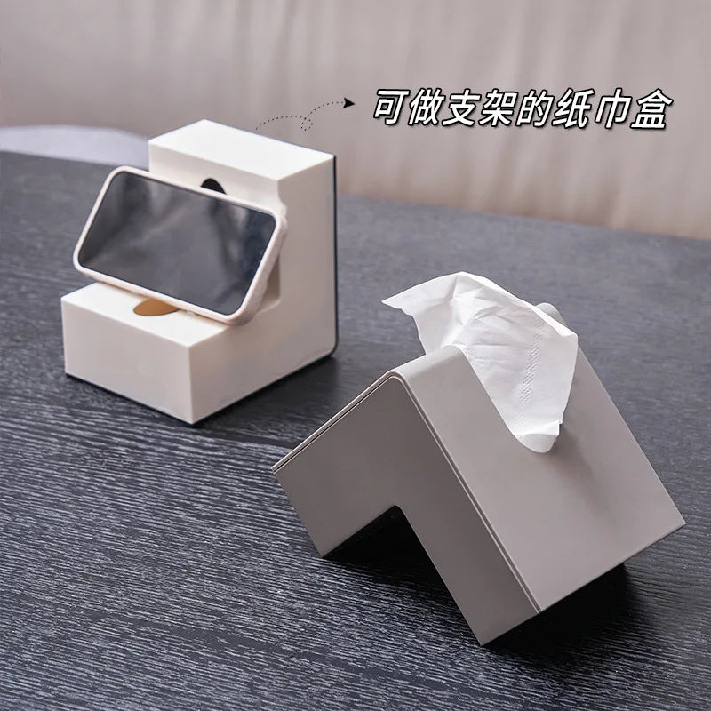 Japanese creative ins air-pumped paper box net red high appearance level L-shaped tissue box living room simple Kleenex box Quake