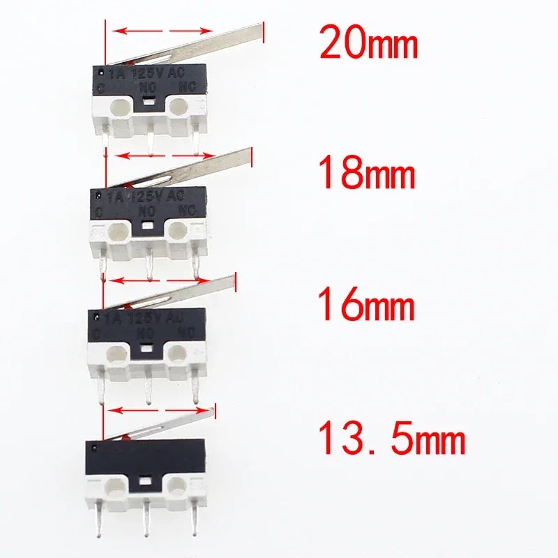 20-PCS/Lot Micro Switch Push Button Switch 3 Pin 1A 125V AC Mini Light Touch Switch for Mouse Quake