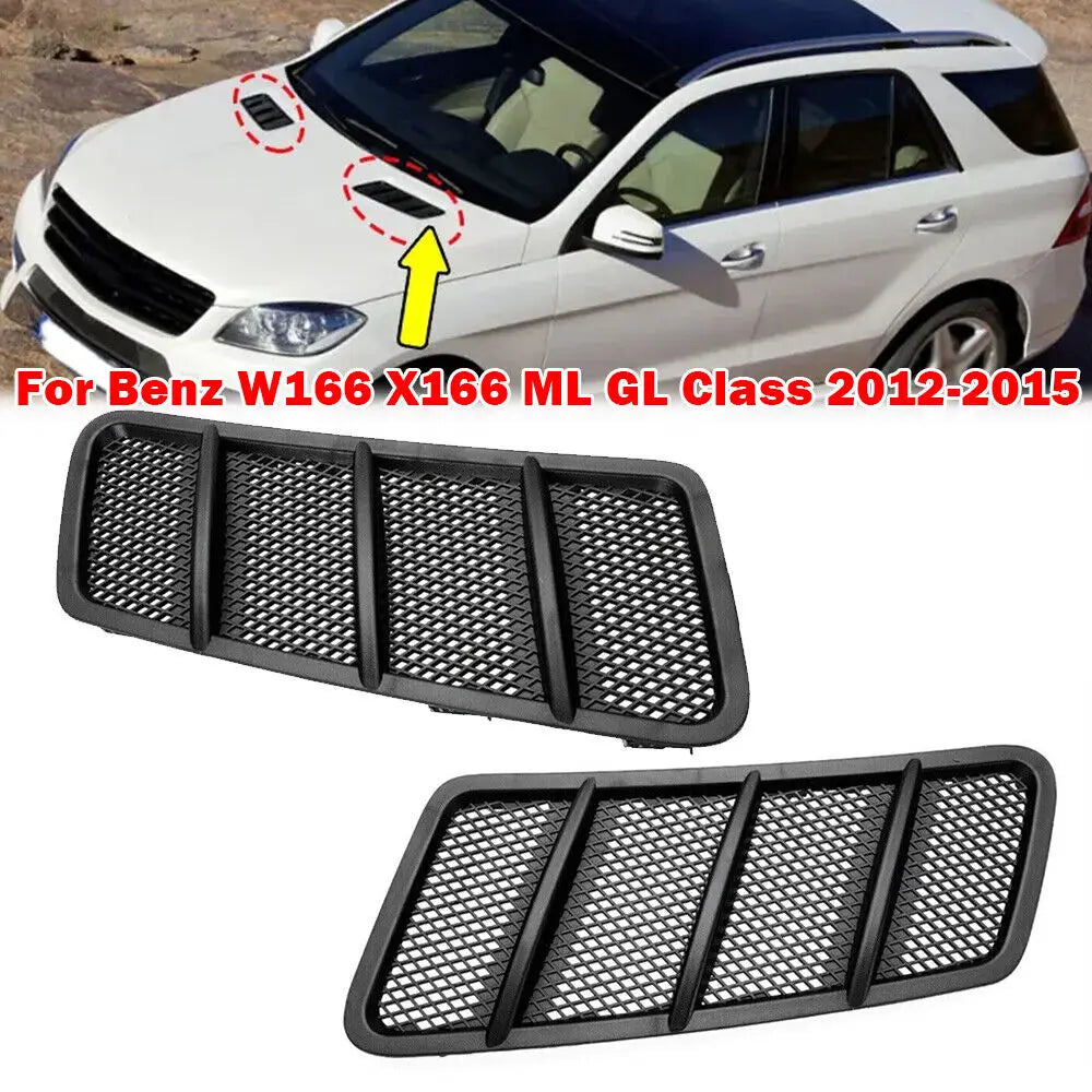 For Mercedes Benz W166 GL GL350 GL450 GL550 AMG ML350 ML550 2012-2015 Car Front Hood Vent Grille Air Flow Intake Hood Decoration Quake Default Title