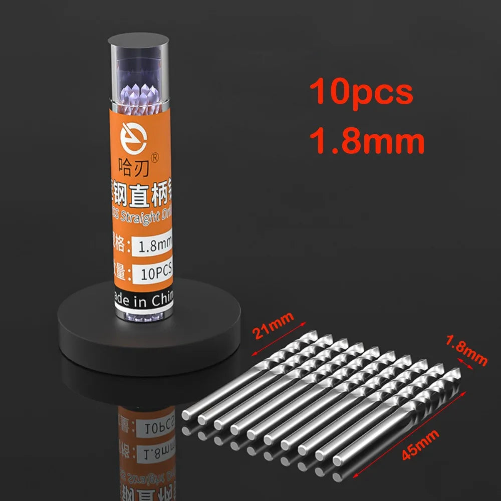 Hard Straight Shank Drill Bit Mini High Speed Steel Twist Drill Bit HSS Bit Wood Quake 1.8mm
