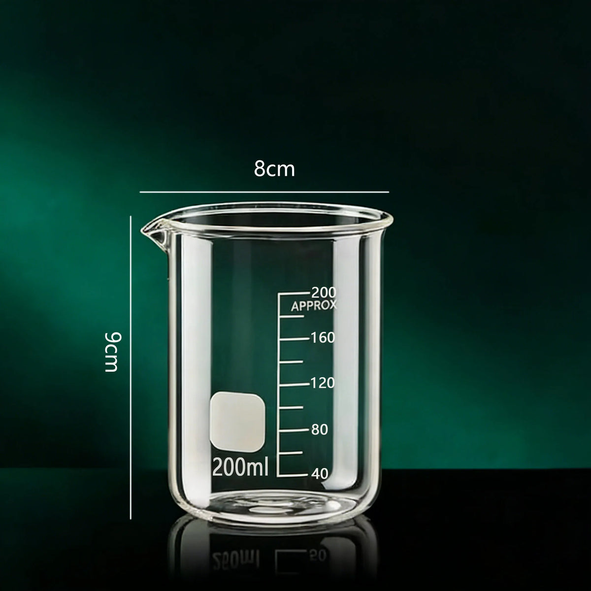 YWDL Heat Resistant Borosilicate Glass Beaker Measuring Cup Thick Glass Measuring Jug for Lab & Kitchen Multiple Capacity Quake 200ml 50-1000ml