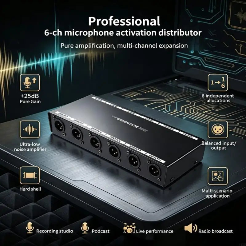 XLR Boosters Preamp for Recording Chains, Compactly Metal Mics Preamplifier with XLR Input and Output for Studio and K1KF Quake