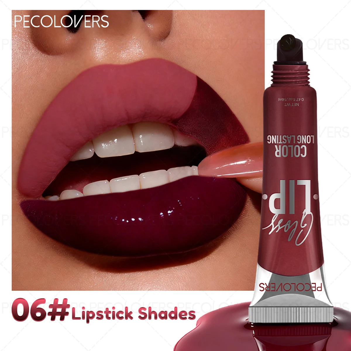1PC Tearable Lip Gloss, Long-lasting Lipstick, Waterproof, Non Stick To Cup, Multi Color Selection, Lip Makeup Quake 06