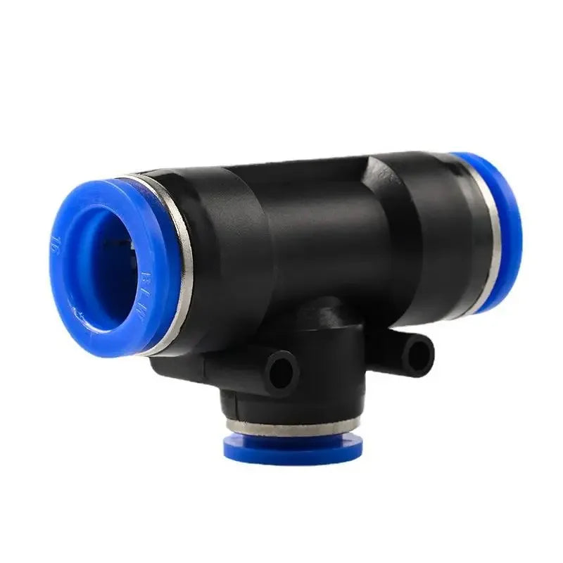 PEG Pneumatic Air Connector Quick Fitting Tee Reducer 3 Way T-shaped Plastic Pipe Hose Connector 6-4/8-6/10-8/10-6/12-8/12-10 Quake
