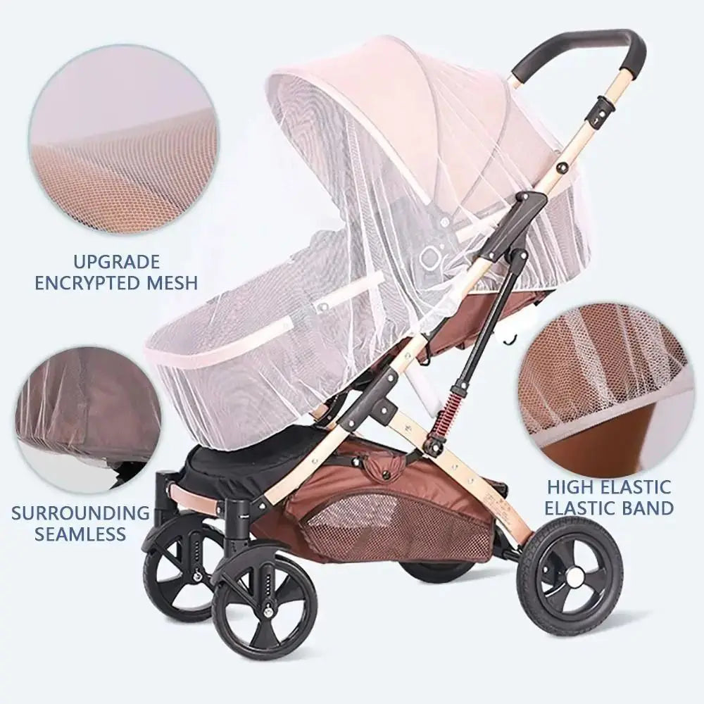 Fully Covered Baby Stroller Mosquito Net Universal Dustproof Baby Cradle Mosquito Net Lightweight Breathable Quake
