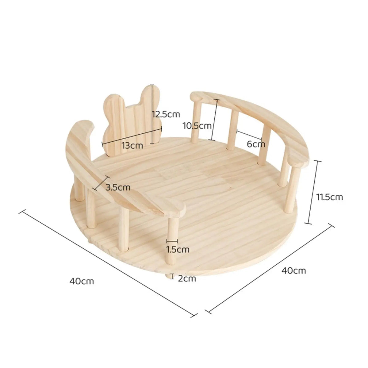 Wooden Bed, Easy to Assemble, Stable Indoor Playhouse, Small Animals Sleeping Habitat for s Guinea Pigs Quake