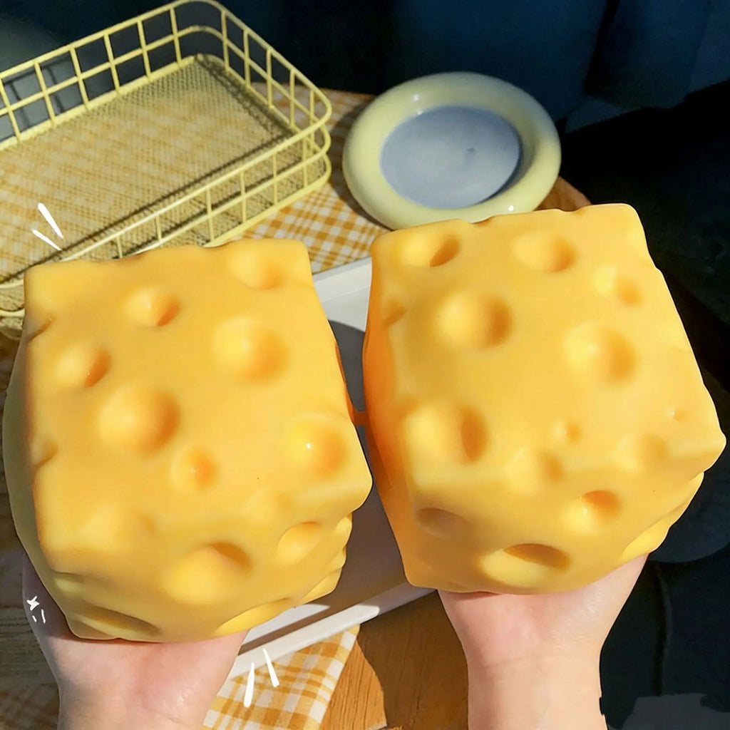 Giant Cheese Squeeze Toy Extra Large Size Cheese Squishy Fidget Toys Slow Rebound Shapeable Venting Ball for Adults Gifts Quake