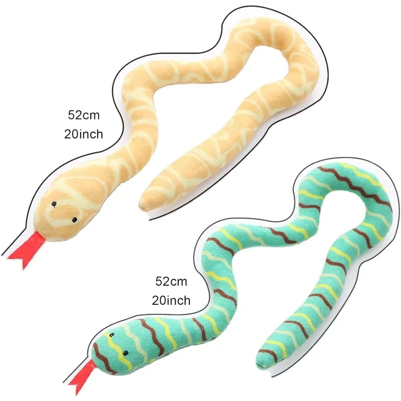 Indoor Cat Kitten Plush Snake Toy Catnip Interactive Teeth Cleaning Chew Pet Toy Quake