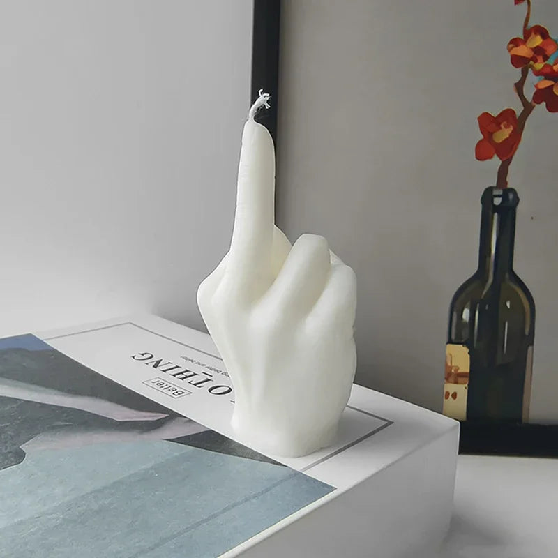 1pc Universal Creative Candles Middle Finger Shaped Gesture Scented Candles Durable Funny Quirky Gifts Home Decoration Ornaments Quake