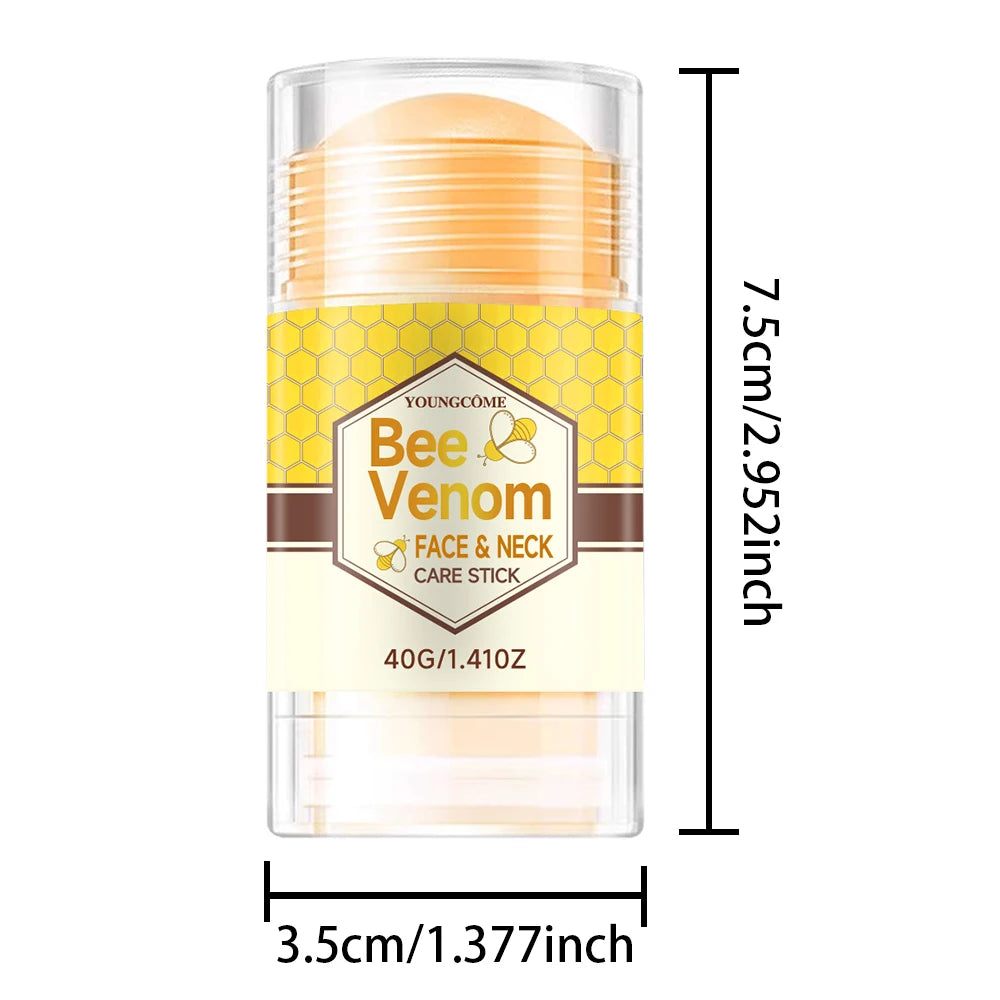  Bee Venom Face & Neck Care Stick Deep Hydrating Facial Care Moisturizing Cream Suitable for Dry Neck Skin Repair Quake Red