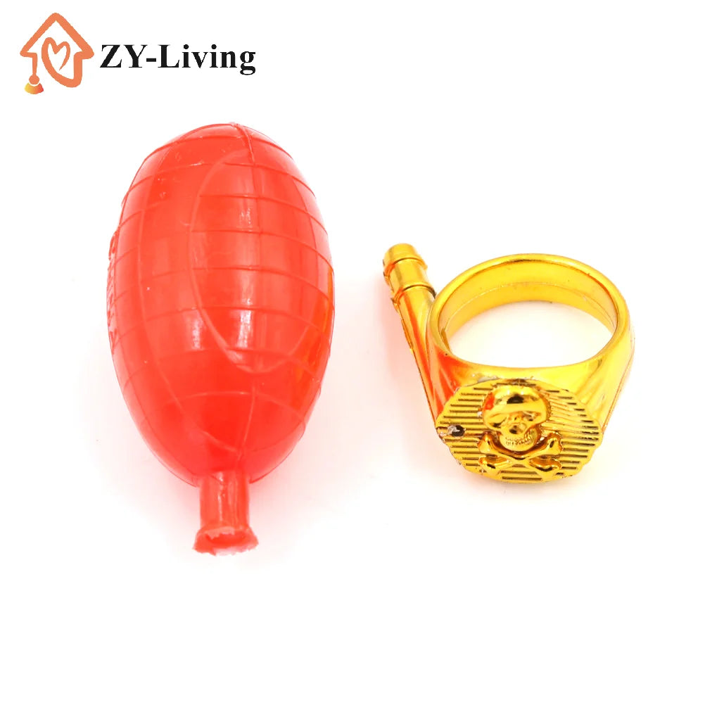 1Pcs Funny Prank Jokes Fool's Day Water Ring Spray Squirt Ring Tricky Toy Quake