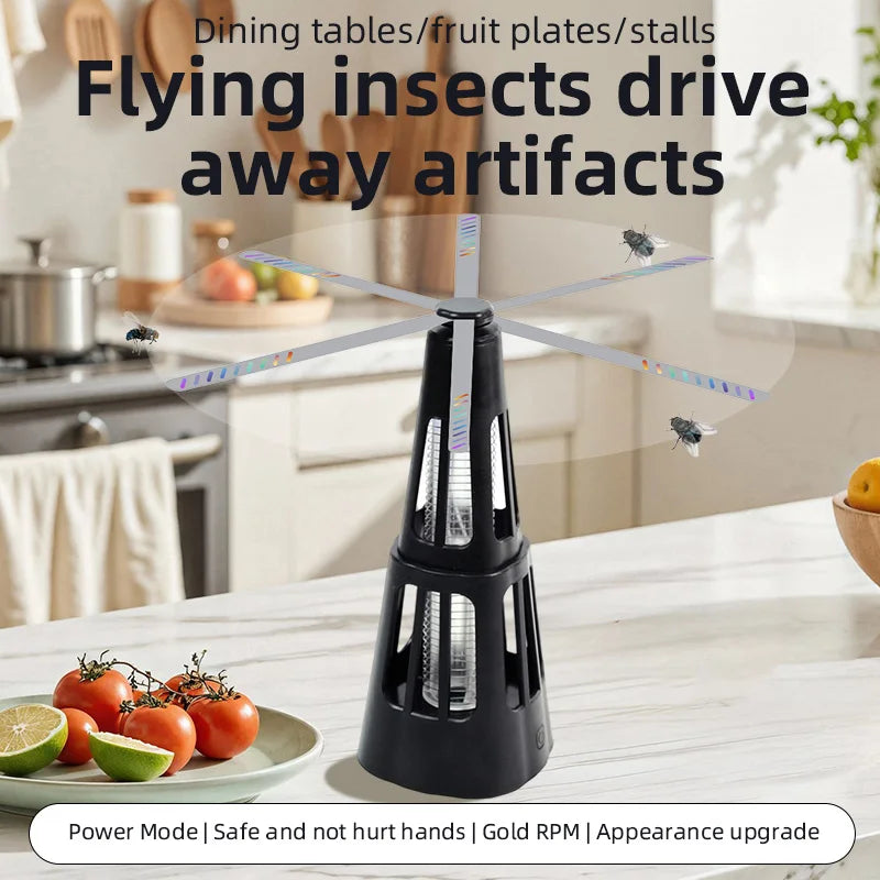 Qualitell 2-in-1 Smart Pest Control Table Fan Portable Outdoor Kitchen Fly Repellent and Bug Killer Lamp Food Protector Quake Default Title