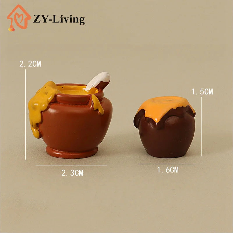 3Pcs 1/12 Dollhouse Simulation Honey Jar Set Dollhouse Miniature Kitchen Food Decoration Dolls House Accessories Quake