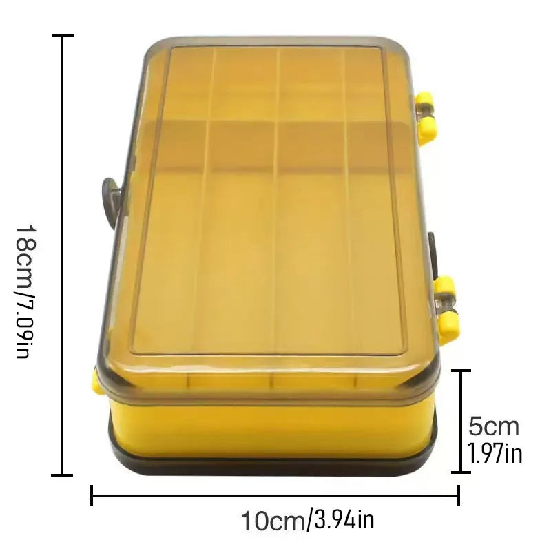 P-Type Double-Sided Open Box, Double-Layer Fishing Hook Accessory Storage Box, Portable Outdoor Fishing Supplies Lure Box Quake