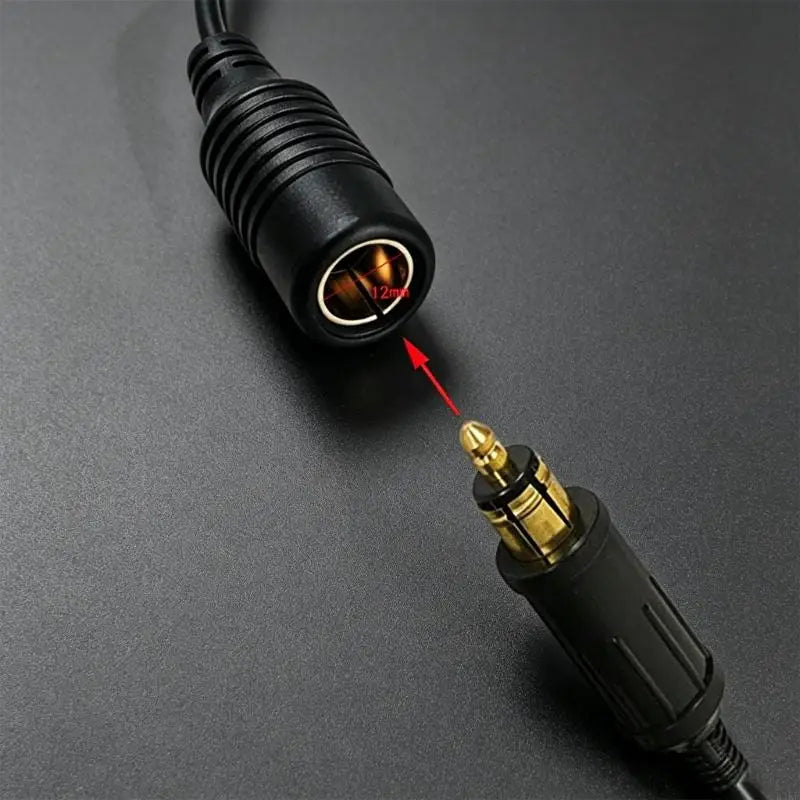 DIN Female Power Cable with Open Wire End, 35 Black PVC 12 V Cable for Motorcycle Accessory Wiring and Electrical K1KF Quake