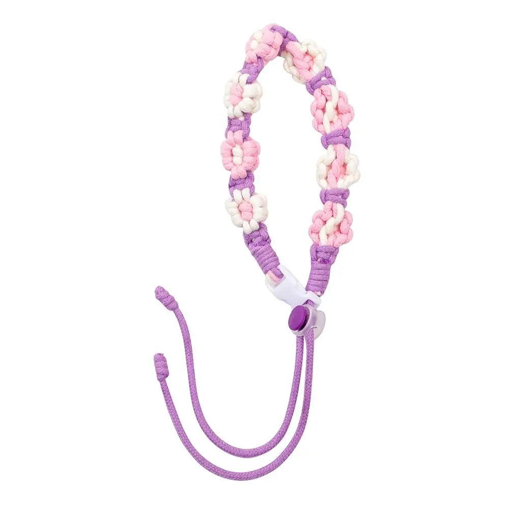Portable Flower Water Bottle Handle Handmade Leakproof Packaging Strap Coffee Mug Accessory for Coffee Milk Tea Cup Quake purple
