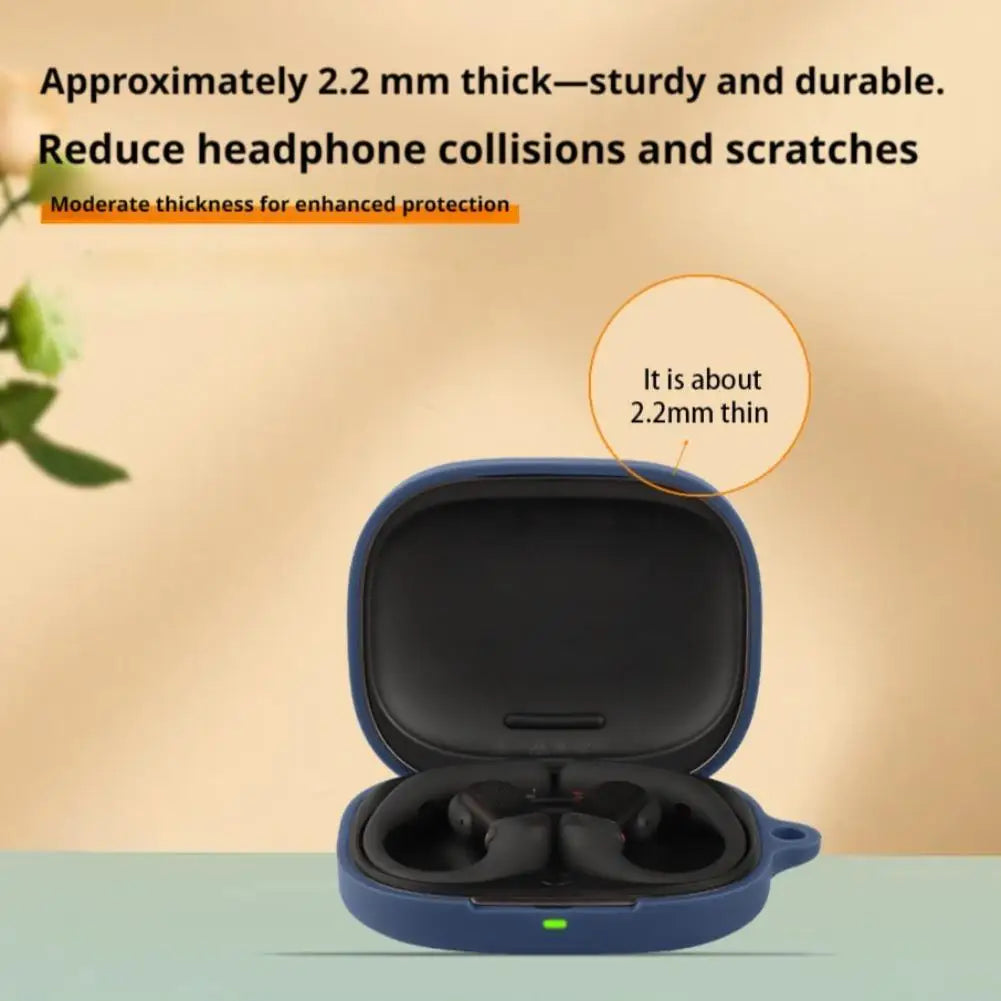 Protective Case for SHOKZ OpenFit Pro T010 Soft Silicone Shockproof Cover with Hook Anti-Fingerprint Dustproof Headphone Shell Quake