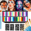 12 Colours Water-Soluble Rainbow Palette Children's Face Body Paint, Halloween Stage Makeup Body Paint Pigments Face Makeup Quake B