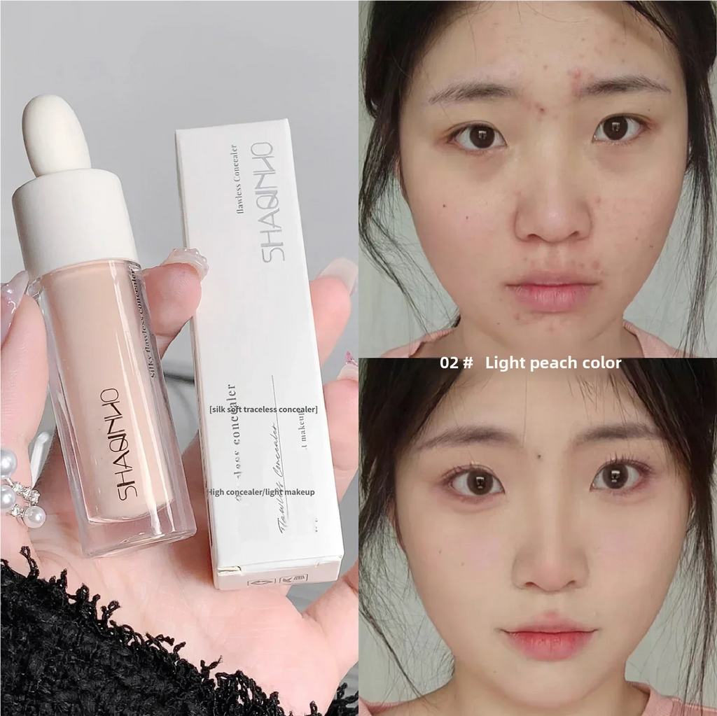SHAQINUO Concealer Pen Cream Silk Soft - Flawless Coverage Acne Scars Dark Spots Circles Brightening Long-Lasting Makeup CO:02 Quake