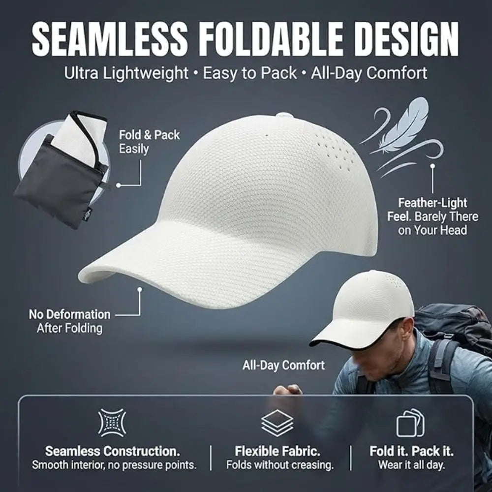 Creative Gift Seamless Baseball Cap Packable Quick Drying Outdoor Hat Lightweight Breathable Sports Hat Quake