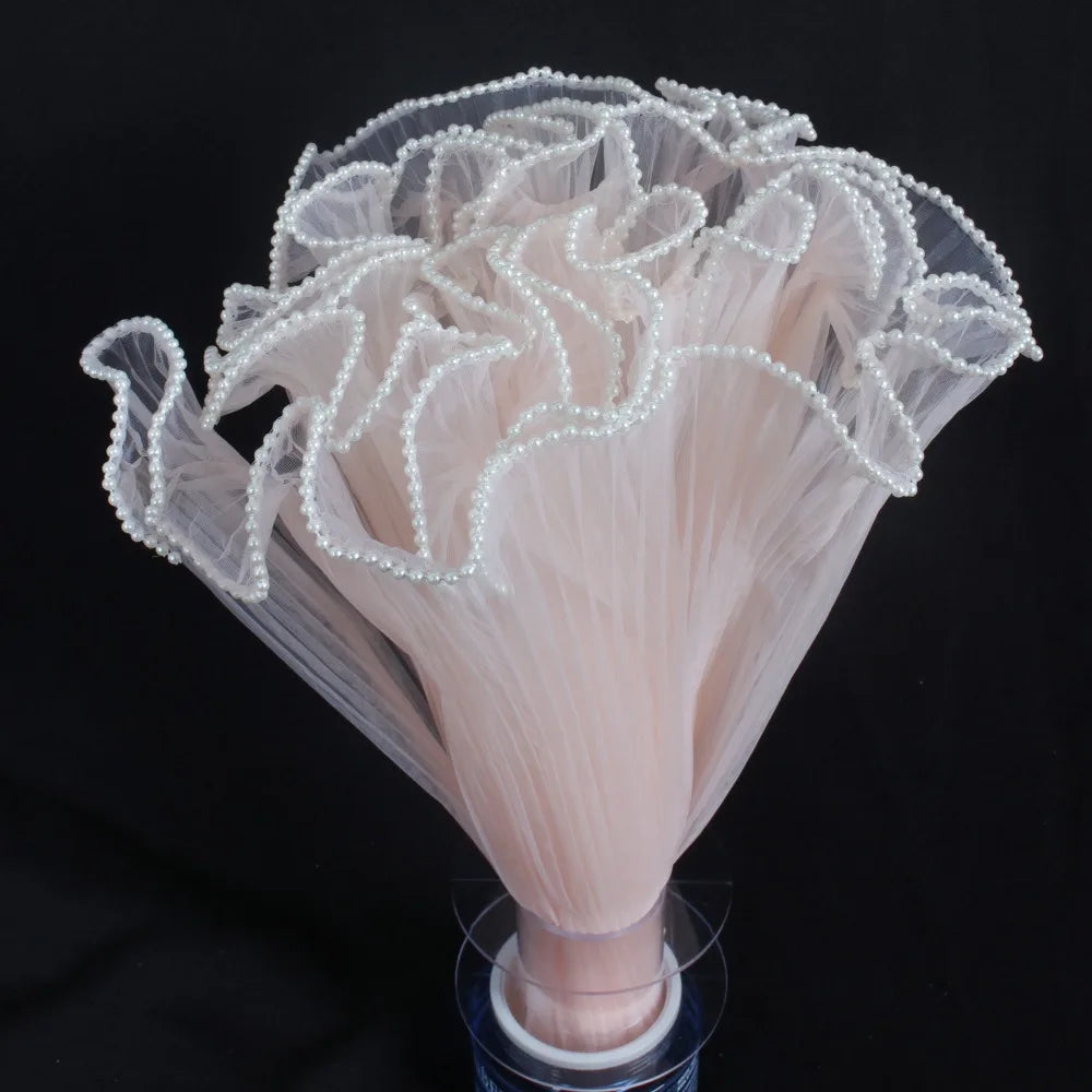 Pearl Wave Lace Mesh Flower Wrapping Yarn 28cm x 4 Yards