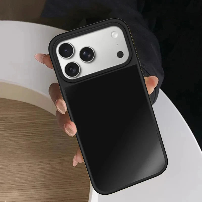 Plain Pure Mirror Surface Magnetic Phone Case Cover for IPhone 12 13 14 15 16 17 18 Pro Max Case with Camera Ring Stand Quake