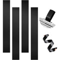 4pcs Polyester Film Snare Straps Black Wire Snare Drum Straps Wire Trapping Kit Wire Belt Drum Set Straps for 14 Inch Drum Quake black