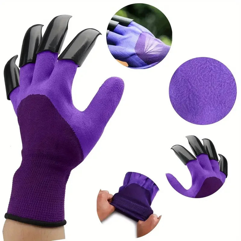 Clawed Gardening Protective Gloves Anti-slip Wearproof Latex Work Gloves for Digging Planting Garden Soil Digging Safety Mittens Quake