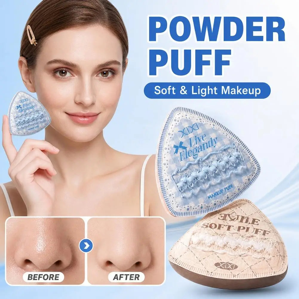 Triangle Powder Puffs For Loose and Pressed Powder, Triangle Makeup Sponge Soft Smooth Sponge Applicator for Flawless Makeup Quake