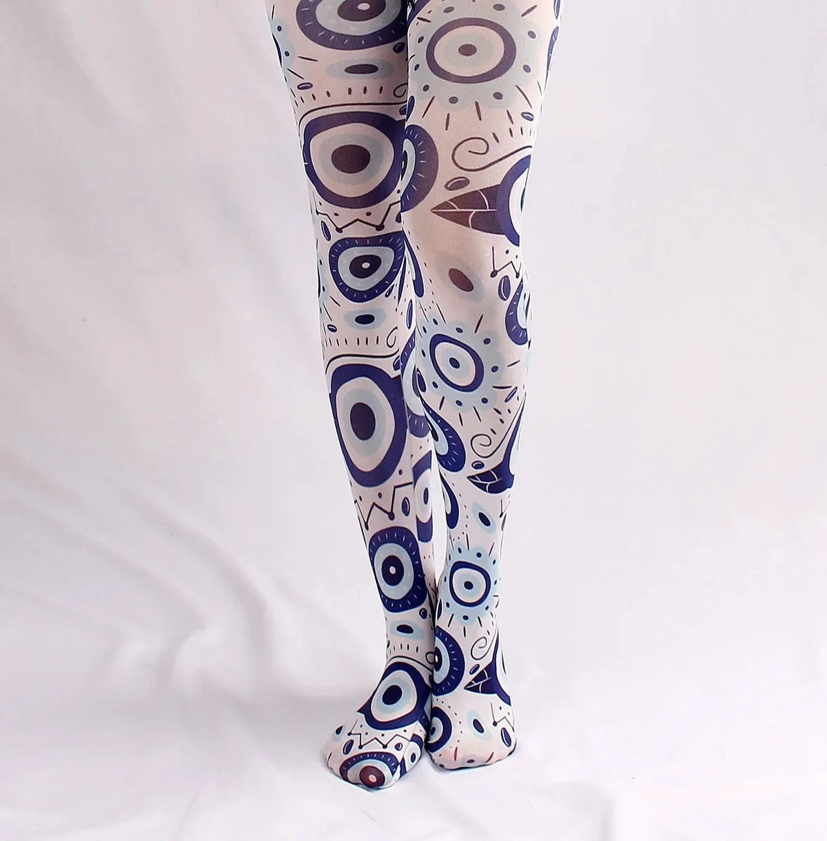 Evil Eyes Tight women Spring New Women Sheer Sexy Tattoo Printed Pantyhose Tights Stockings Anti-Hook Women's Socks Quake G One Size