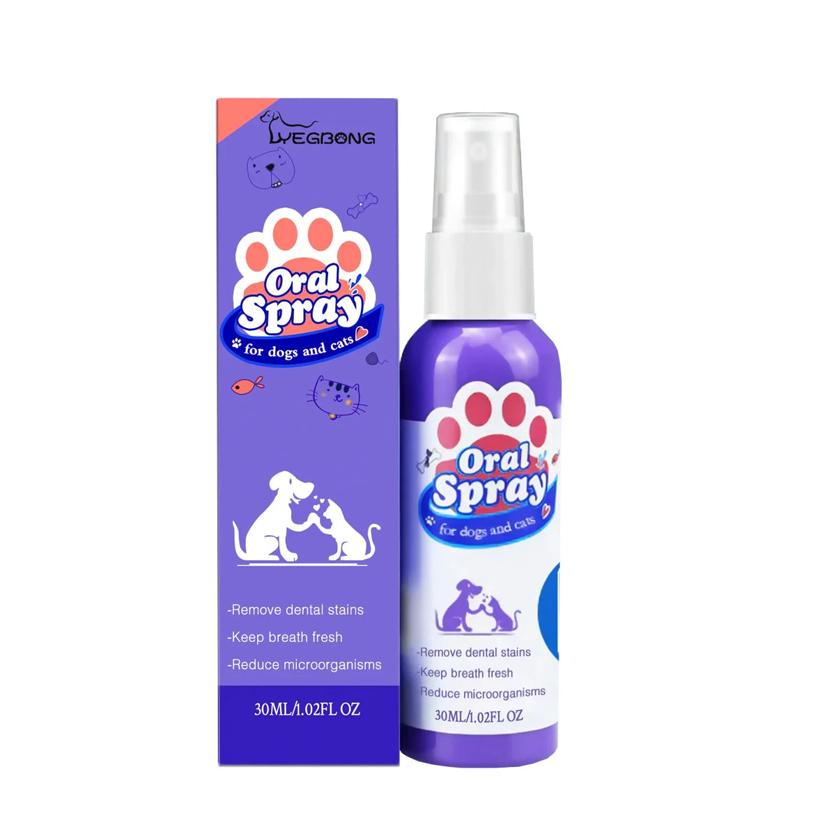 Pet Teeth Cleaning Spray Oral Care Remove Tooth Stains Keep Fresh Breath for Cats and Dogs Whitening Remove bad breath Quake 1 Pc