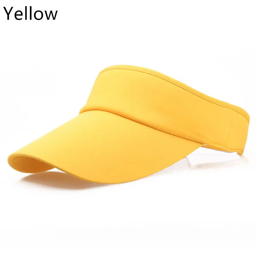 Women Tennis Golf Sun Visor Unisex Cap Hat Headband Quake yellow