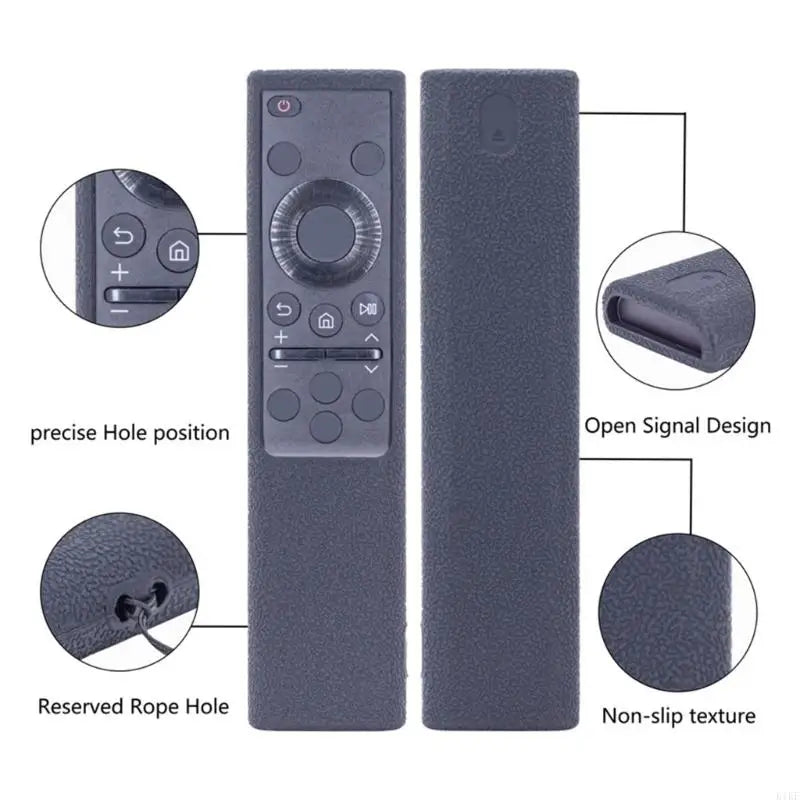 Remote Cover Silicone Sleeve with Pebbled Grip Texture, Lanyard and Button Window for BN591388K Household Use K1KF Quake