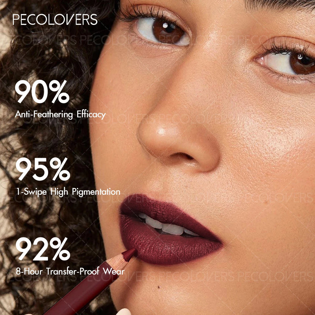 1 Pcs Matte Lip Liner Pencil, Multiple Red Brown Tones Lipstick Pen, Define Lip Lines, Smooth To Slide, Perfect Birthday Gifts Quake
