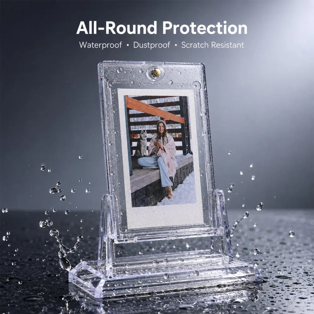 35PT Magnetic Card Holder Set Transparent Display Case for Baseball Card Trading Cards Hard Acrylic Protector Decorative Shelves Quake