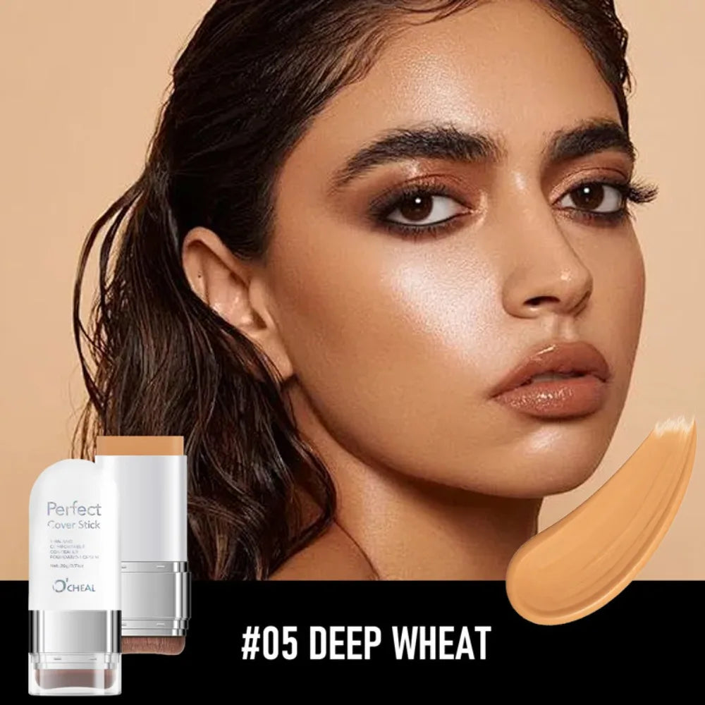 Thin and Comfortable Perfect Cover Stick Instant Natural Long-lasting Foundation Cream Waterproof Dewy Makeup Quake 05 Deep Wheat