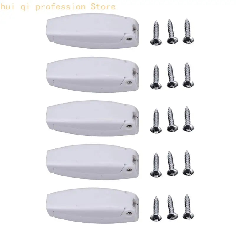 Boat Door Hardware Fastener Set, Spring Loaded ABS Parts for Trailers H8WE Quake White CN