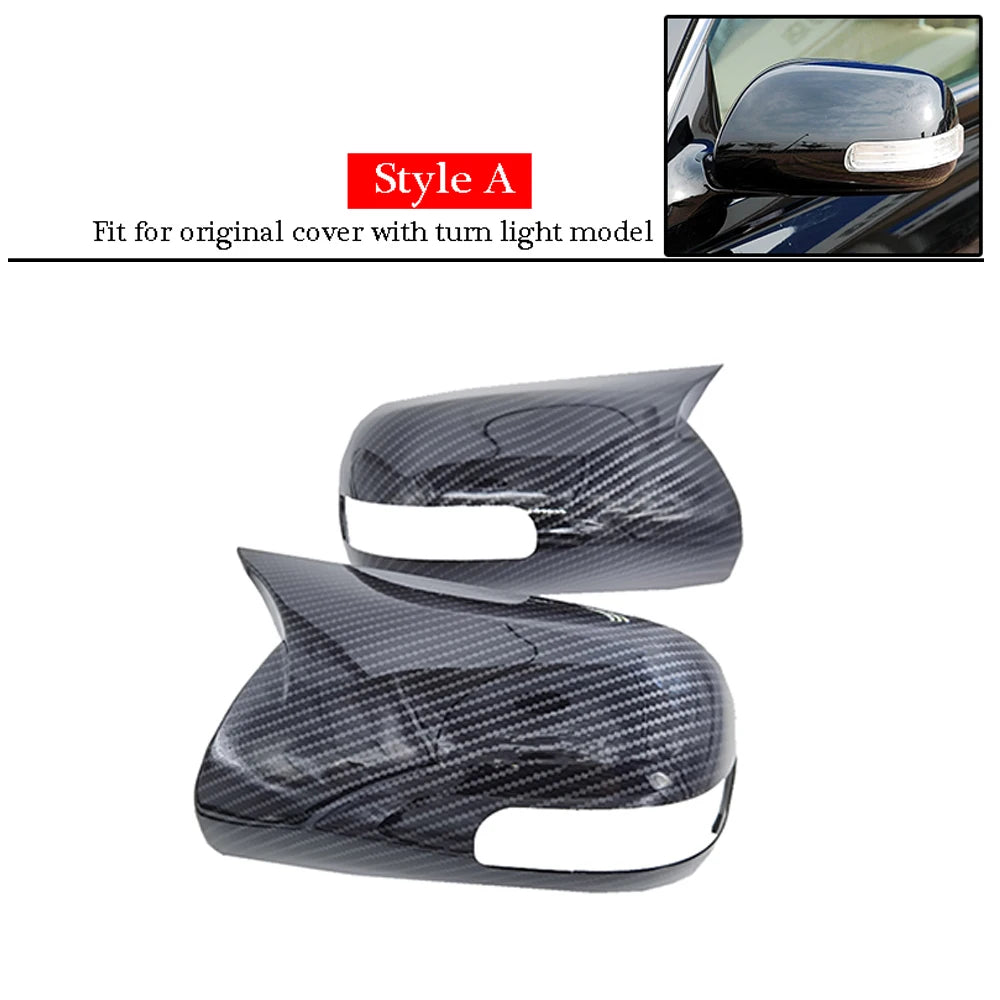 For Toyota Mark X Reiz 2005-2009 Car Rearview Side Mirror Cover Wing Cap Exterior Door Rear View Case Trim Carbon Fiber Look Quake Type A Carbon