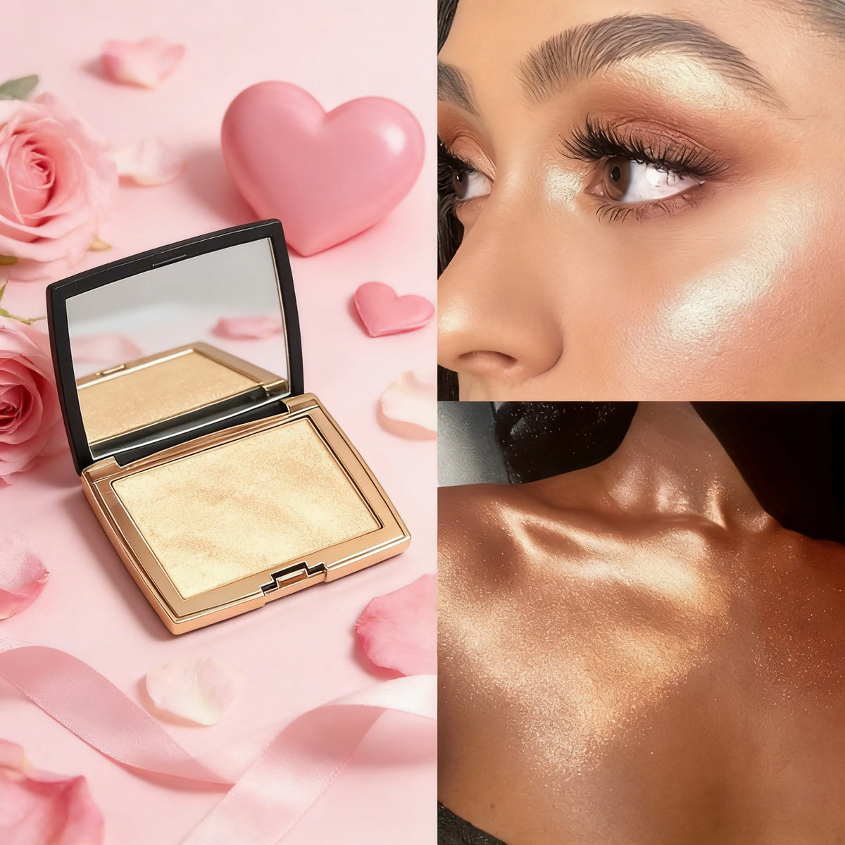 Valentine's Day Makeup Gift for Her, Natural Velvety Highlighter Stick, Long-Lasting Glow, Delicate Glitter, Easy Blend Nose Con Quake 02