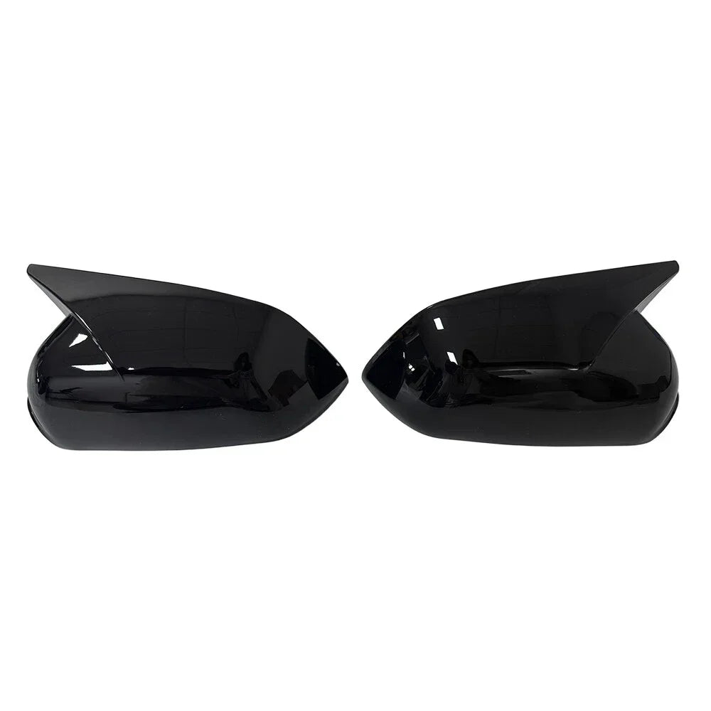 For Skoda Octavia MK2 A5 2004-2008 For VW Polo 2005-2009 Car Sticker Rearview Side Mirror Cover Wing Cap Exterior Door Case Trim Quake Gloss Black