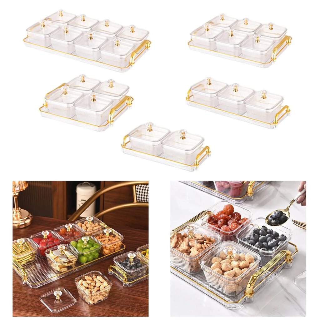 Dried Fruit Plate Portable Multi Grids Snake Plates Divided Serving Dishes for Quake