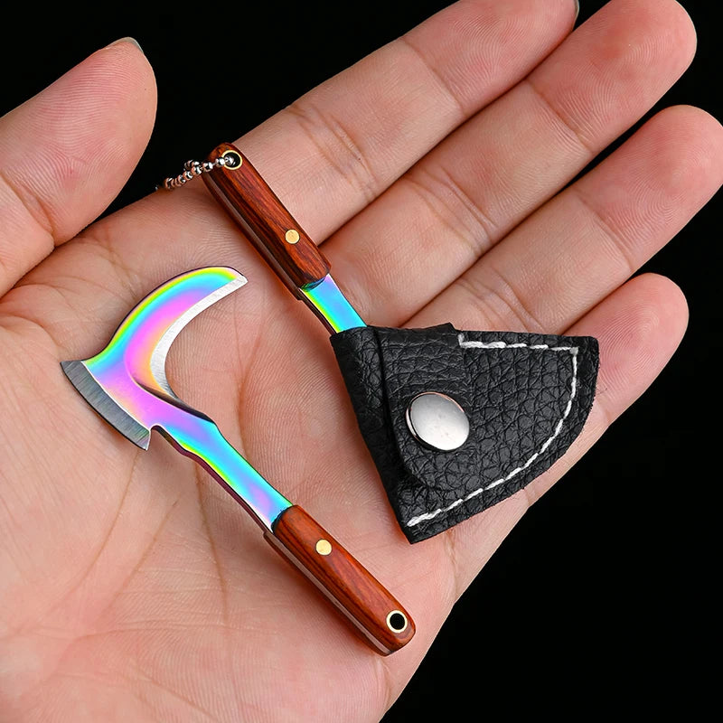 Keychain small kitchen knife mini sickle gift knife courier knife body knife key knife non-folding knife pendant accessories. Quake C 1pcs