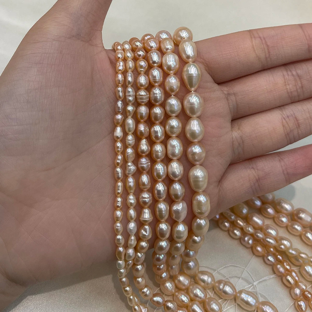 AA Thread Pearl 3-8mm Natural Freshwater Orange Pearl For Jewelry Making DIY Necklace Bracelet Chains Earrings Accessory Quake